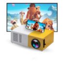 Mini Projetor LED Portátil 1080p | Amarelo-Branco