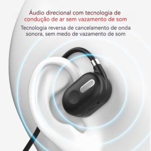 Fone de ouvido bluetooth sem fio de condução óssea