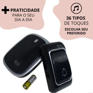 Campainha sem fio alimentada por bateria