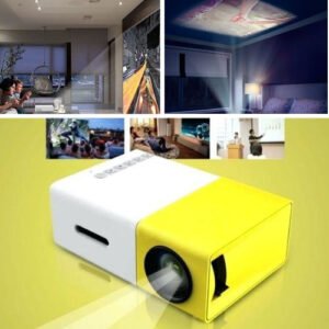 Mini Projetor LED Portátil 1080p | Amarelo-Branco