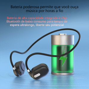 Fone de ouvido bluetooth sem fio de condução óssea