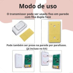 Campainha sem fio alimentada por bateria