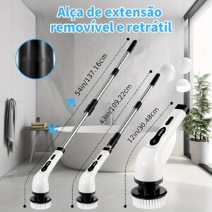 Escova de limpeza multifuncional recarregável 7 em 1
