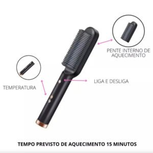Secador de cabelo anti-frizz e pente alisador 3 em 1