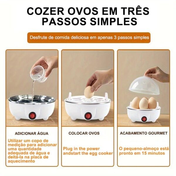 Cozedor de Ovos Elétrico Portátil Cozinha à Vapor 110V/220V - Image 6