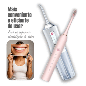 Irrigador oral + escova de dentes elétrica