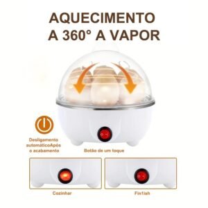 Cozedor de Ovos Elétrico Portátil Cozinha à Vapor 110V/220V
