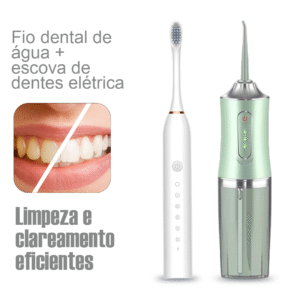 Irrigador oral + escova de dentes elétrica